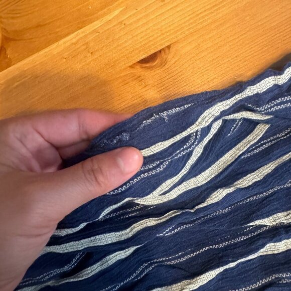 BECOOL Navy Blue Stripe Jumpsuit Sleeveless Size Medium - Picture 3 of 4